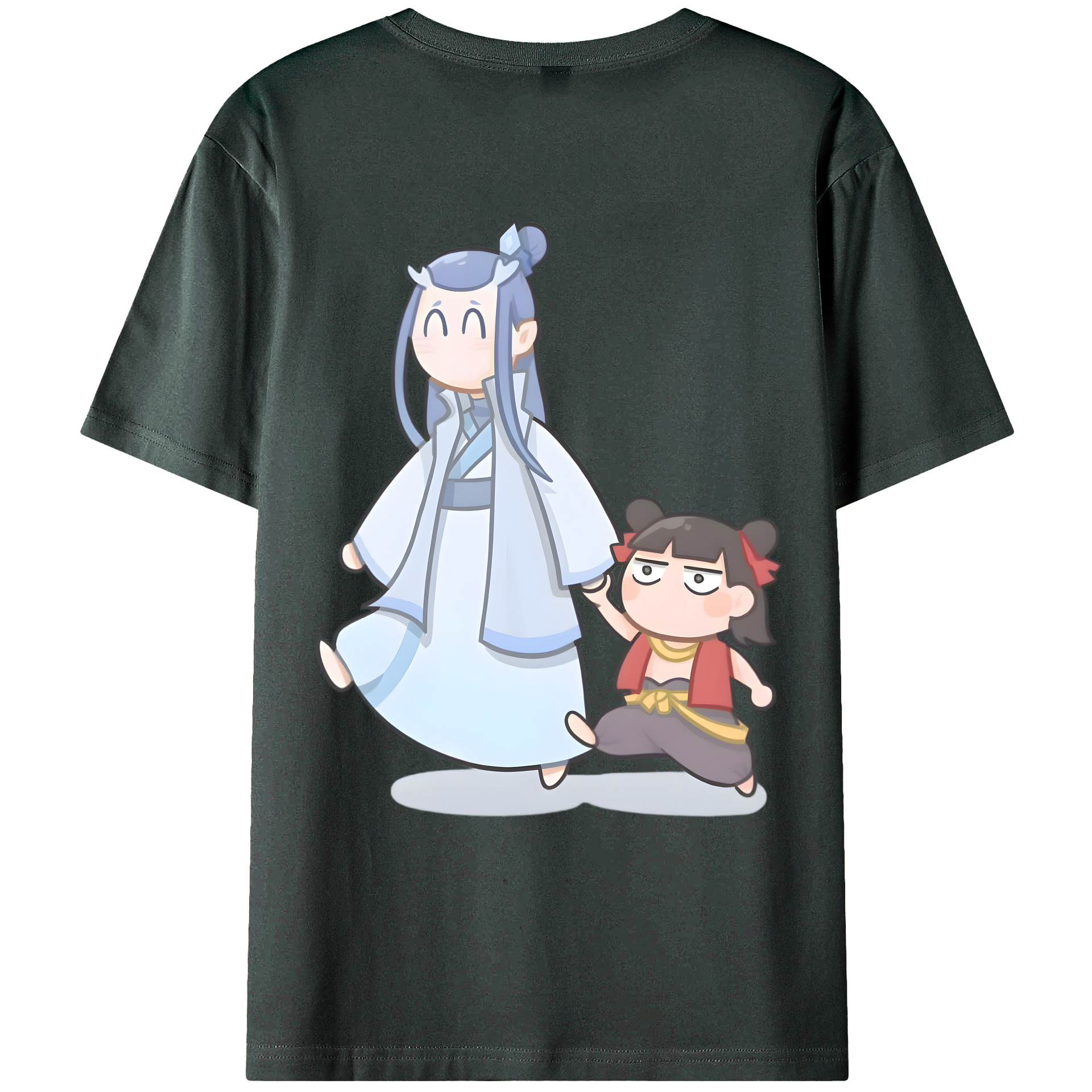 （画像用） Ne Zha 2 ナタ 魔童の大暴れ 綿100％ メンズ半袖Tシャツ（バックプリント） 通気性
